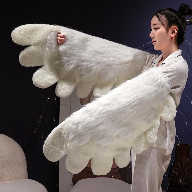Cartoon Cat Paw Hand Warmers With Soft Short Plush For Winter Students