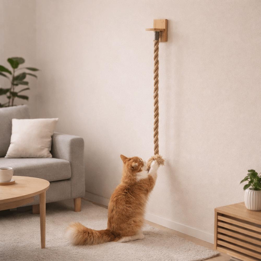 Wear Resistant Cat Climbing Shelf Screw Fixation Sisal Rope Cat Climber Cat Wall Rope Rack  Play