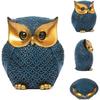 Modern stilig Lucky Owl Resin Art Figur Showpiece (Blå), 1 del