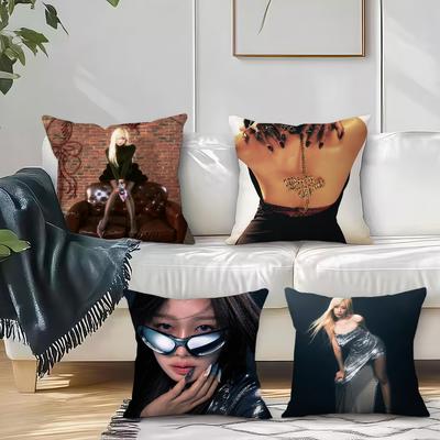 Singer G-GISELLE Kpop Cushion Cover Square Sofa Cushion Cover Casual Skin-Friendly Comfortable Pillow Cover