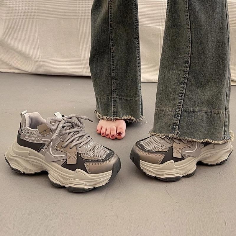 Black platform dad shoes children's spring and summer new student versatile casual foot small sports shoes