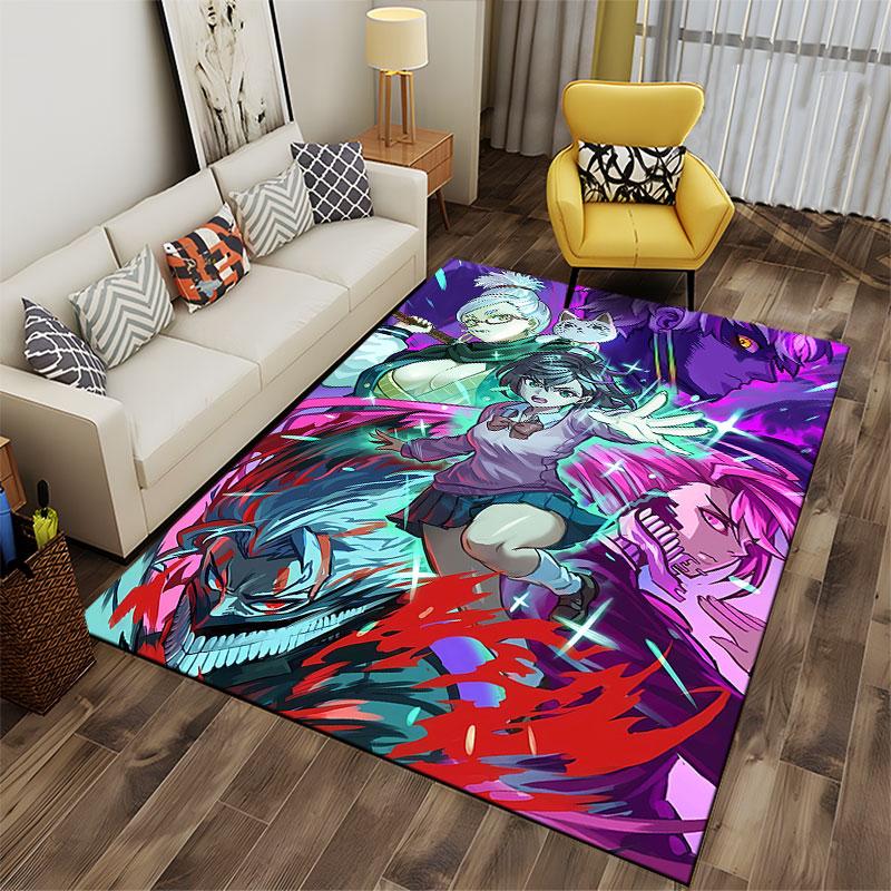 Anime Style Action Scene Carpet suitable as a non-slip mat for the living room or bedroom sofa