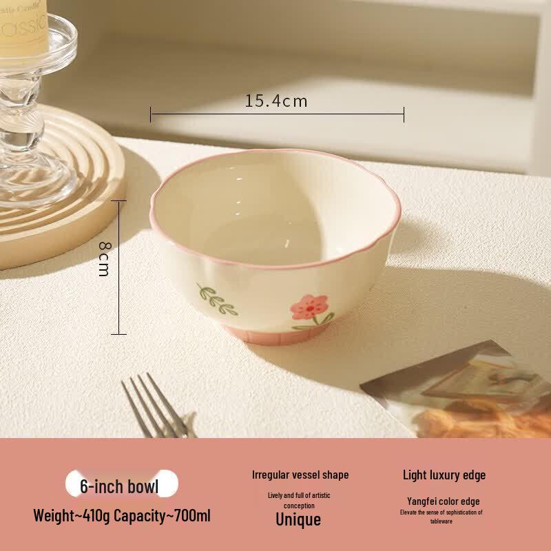 Qiwei Cream Style Ceramic Personal Bowl