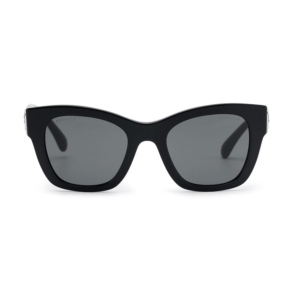 Chanel Square Sunglasses With Gray Lenses And Heart Shape Women Sunglasses Black CH5478-C501