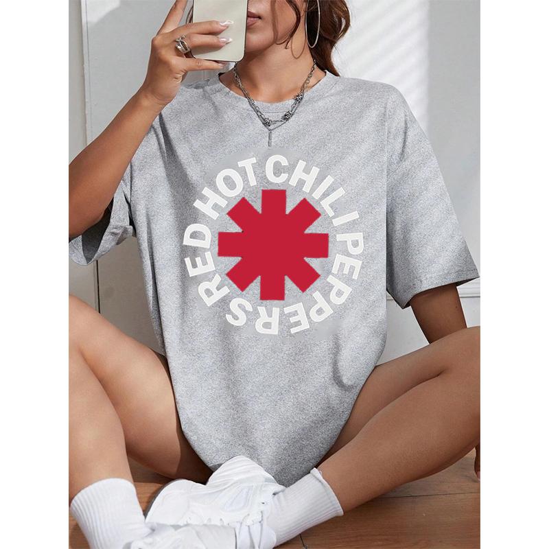 Red Hot Chili Peppers Vintage Distresed Hvězdičkové Tričko Dámské Pánské Streetwear Krátký Rukáv Ležérní Módní O-výstřih Bavlněná Tílka