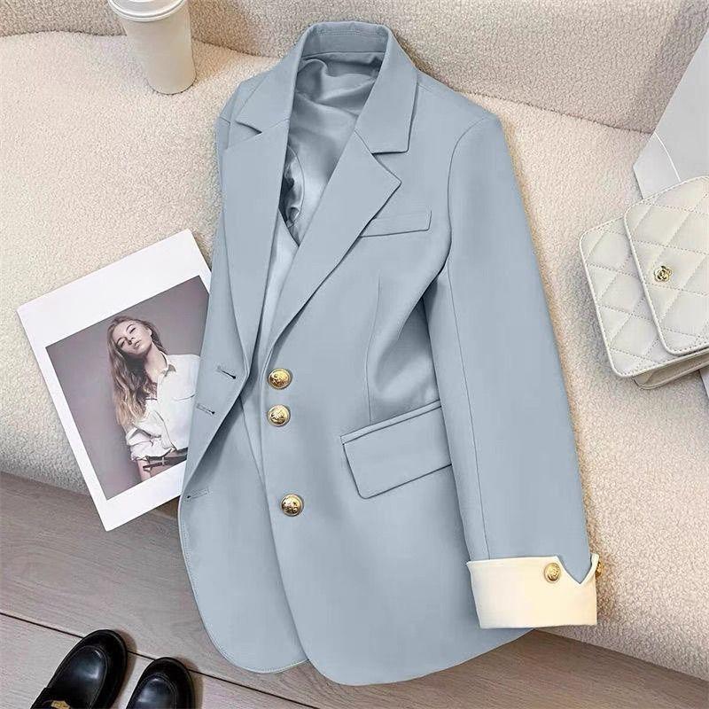 Bol Kesim Blazer Sonbahar Modası Kore Stili Kadınlar için Büyük Beden Takım Ceketi