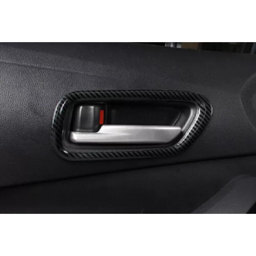 Inner Door Handle 4pc Frame Trim Steel Carbon Fiber For Toyota Corolla -