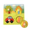 Montessori Spielzeug für Kinder 3D Holzpuzzles für Kinder von 3 bis 6 Jahren DIY Geometrische Formen Farbzuordnung Lern-Lernspiel