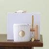 Ceramic Mug with Wooden Handle, Lid & Gold Spoon Gift Set