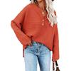 Button Up Pullover, Solid Color Pullover, V-neck Knit Sweater, Women's Streetwear, Trendy Sweater, Women's Plus Size, Worn Inside Out