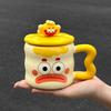 High Looking Cute Ceramic Cup with Lid Spoon for Girls Coffee Mug Large Capacity Water Cup Birthday Gift