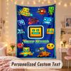 Custom Personalized Tapestry,Geometry Dash Print Custom Name Text Wall Art Hanging for Bedroom