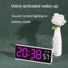 Digitaler LED-Wecker Temperatur Wochenanzeige Elektronische Tischuhr Sprachsteuerung Wecker Helligkeitseinstellung