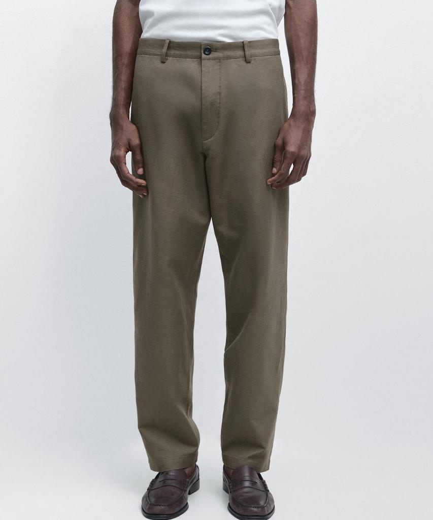 Masimodutti Cotton Linen Tapered Fit Pants