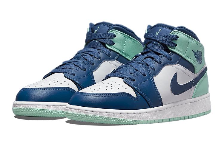 Jordan 1 Mid Mystic Navy Mint Foam GS 554725-413