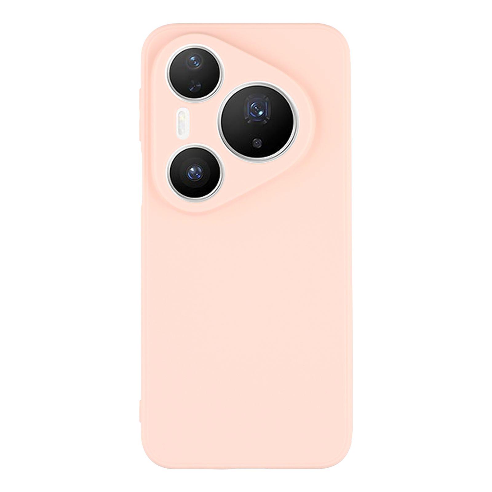 

For Huawei Pura 80 Pro/Pura 80 Pro+ Case Precise Cutouts Straight Edge TPU Shockproof Phone Cover Pink