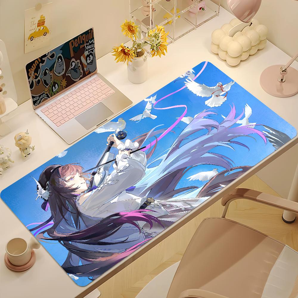 Hysilens Honkai Star Rail Mouse Pad Desk Mat Large Nonslip Antifray Keyboard Ergonomic Office Rubber PC Home Custom