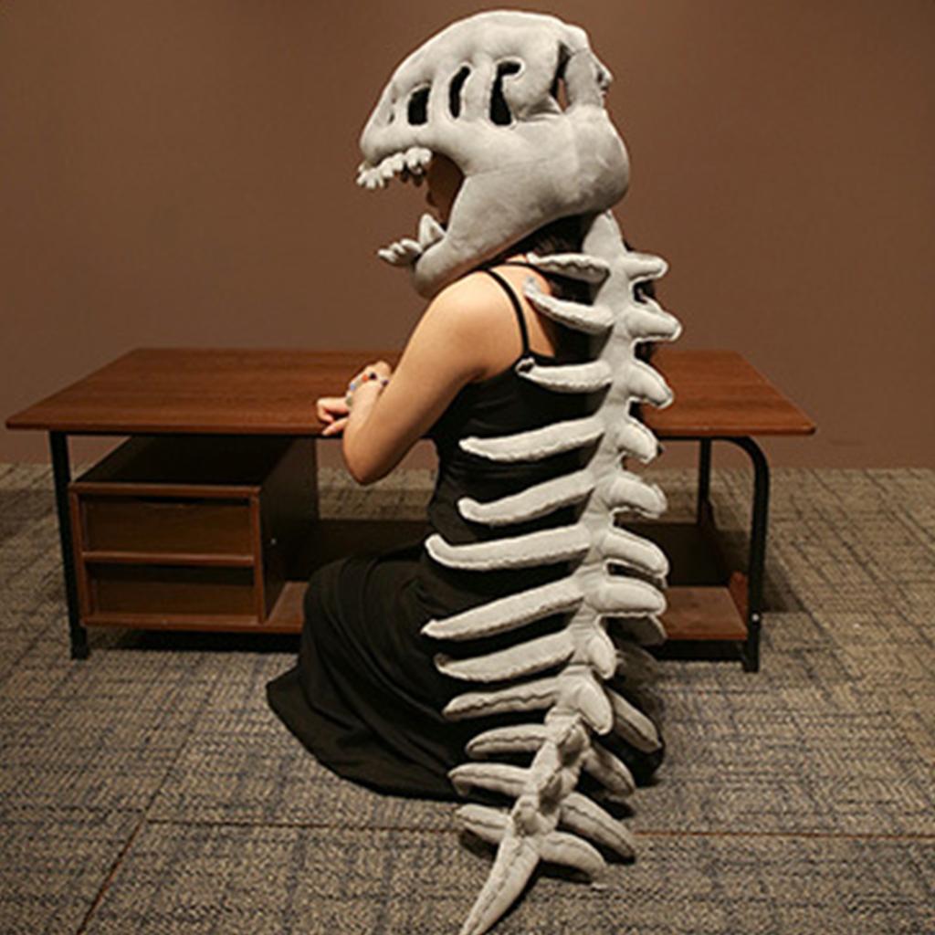PP Cotton Dinosaur Skeleton Costume Skeleton Design 3D Dinosaur Skeleton Capes Plush Softness Easy To Clean for Halloween Themed