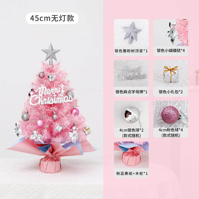 

Pink Christmas Tree 45/60cm Xmas Tree Desktop Ornament Christmas Decorations For Home Navidad Noel 2025 New Years Gift 45 60CM