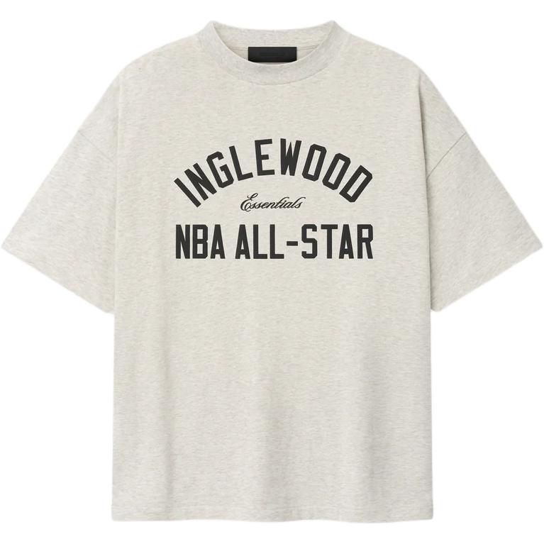 Fear of God Essentials Inglewood x All Star Weekend 26 90s Tee Oatmeal Heather Men Tops Cream 125IW262204F XS