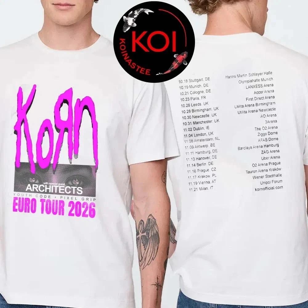 

Kornn!! 2026 Euro Tour Dates Youth Code Pixel Grip With Architects T-T-Shirt S