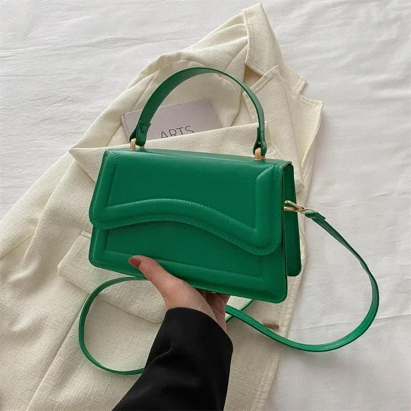 High Quality PU Leather Handbag Purse Women's Bag Solid Color Shoulder Crossbody Bags Lady Messenger Small Tote