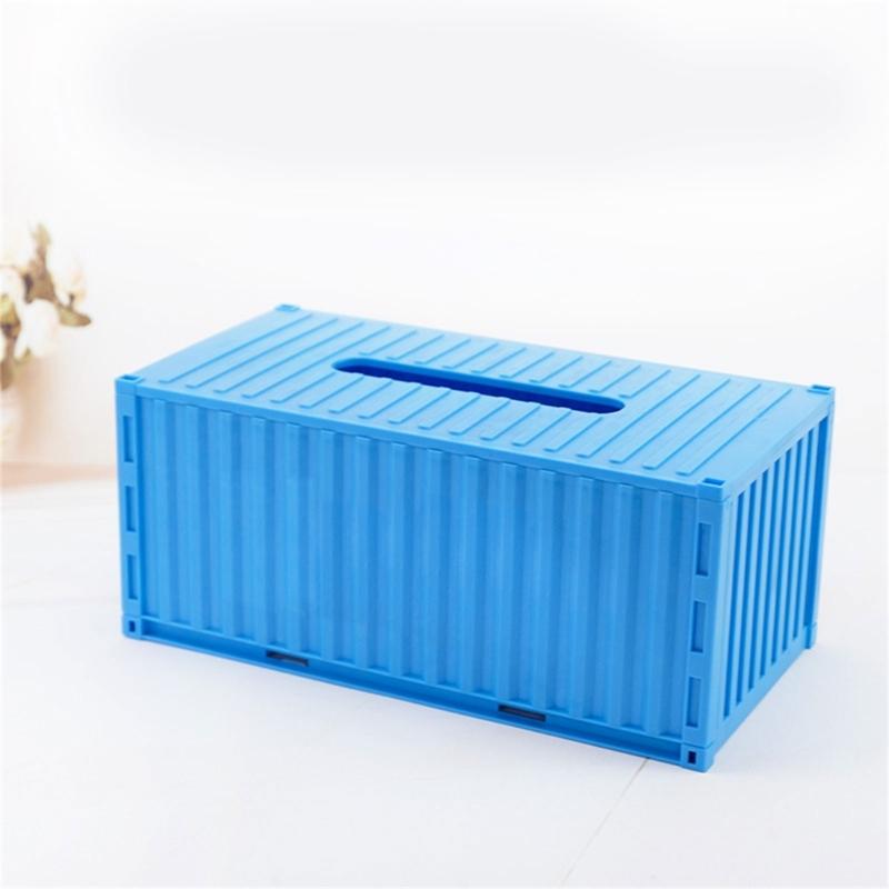 Cargo Container Tissue Dispenser for Kitchen Decorative Plastic Paper Towel Box Colorful Napkin Holder for Dining Table
