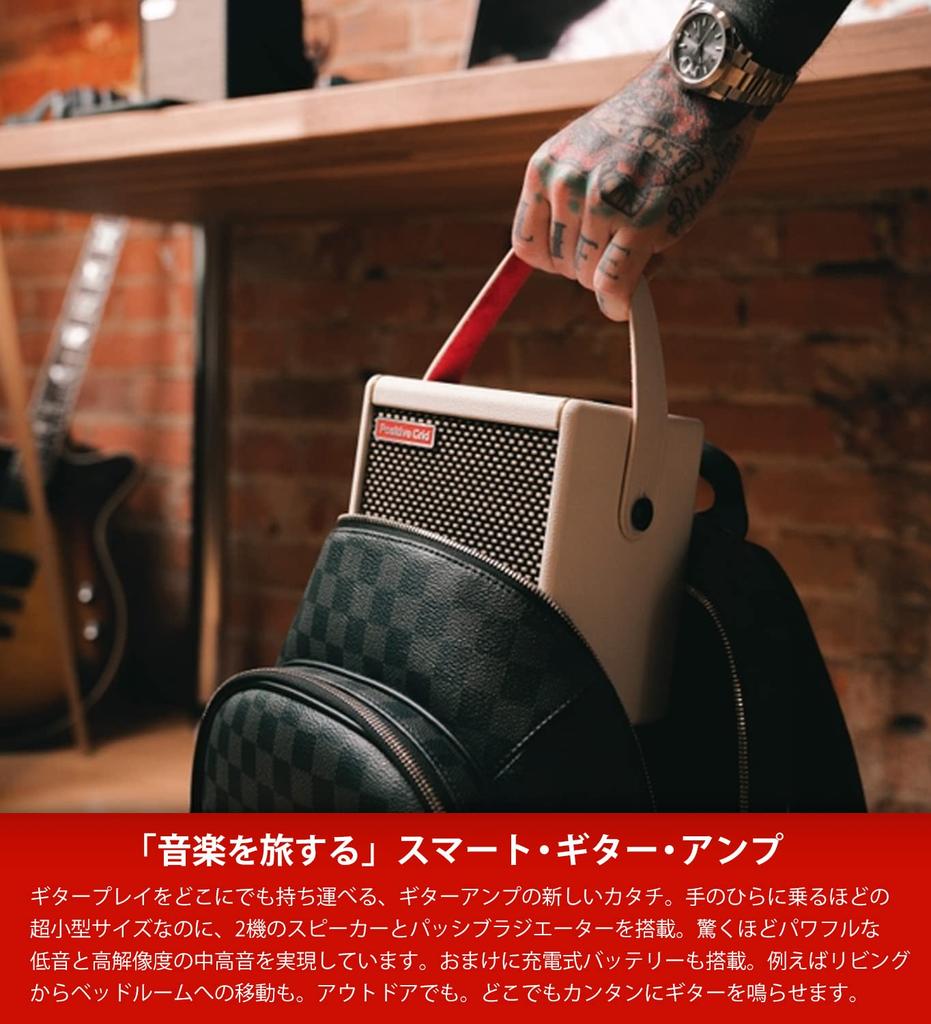 Positive Grid Spark MINI Pearl Compact Guitar Amplifier with Bluetooth and Speaker for Electric and Acoustic Guitar Practice Includes Original Pick