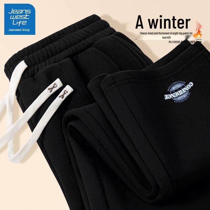 

JEANSWEST LIFE Men s Warm Fleece Lined Straight Leg Casual Pants L