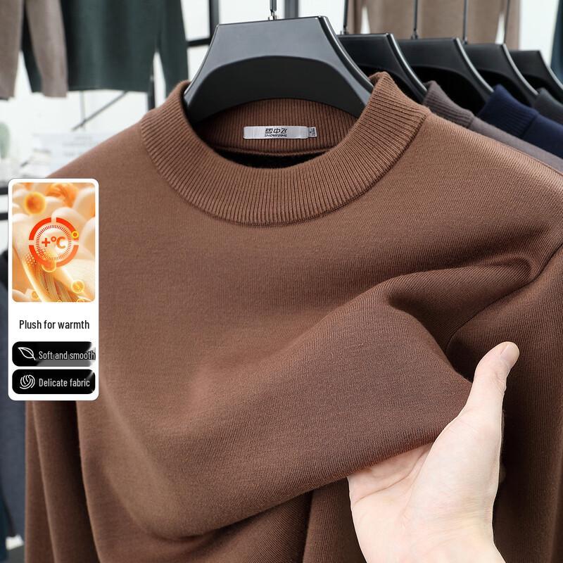 SNOWFLYING Men s Winter Fleece-Lined Half-Turtleneck Sweater 41
