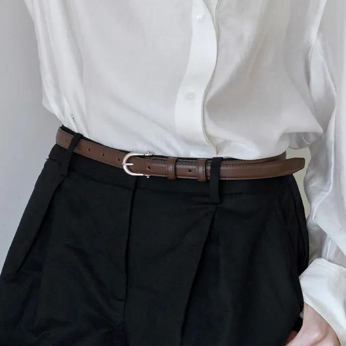 The Meridian Classic Slim Leather Belt