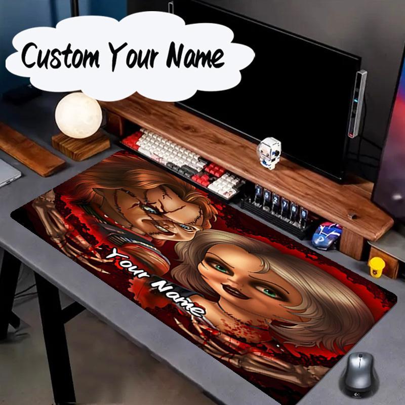 Custom Name Mouse pad Love And Horror Doll Pattern Mouse pad, Gaming Mouse Pad, keyboard pad, Desk Decor for computer notebook Fan Birthday Gift