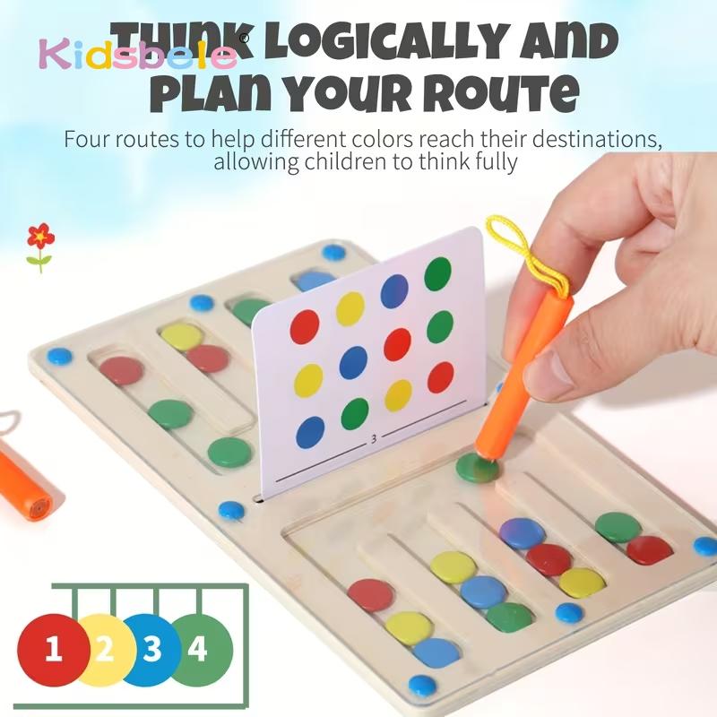 Topmix Wooden Color Magnetic Maze Challenge Game Montessori Toy For Color Recognition Logic Ability Fine Motor Training Development