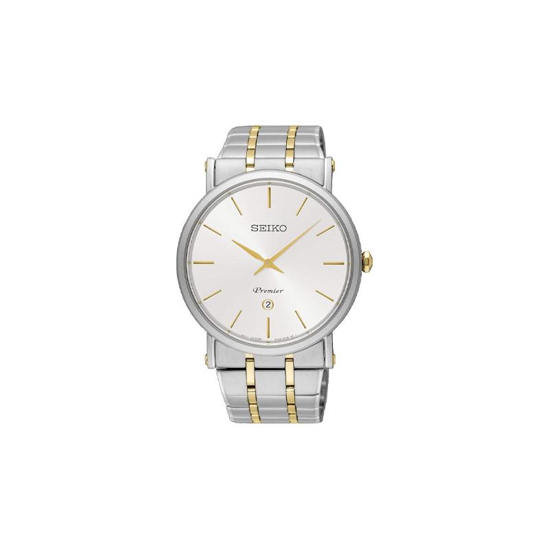 SEIKO 30 meters waterproof Quartz Steel Strap 40mm men s watch white dial SKP400P1 синий
