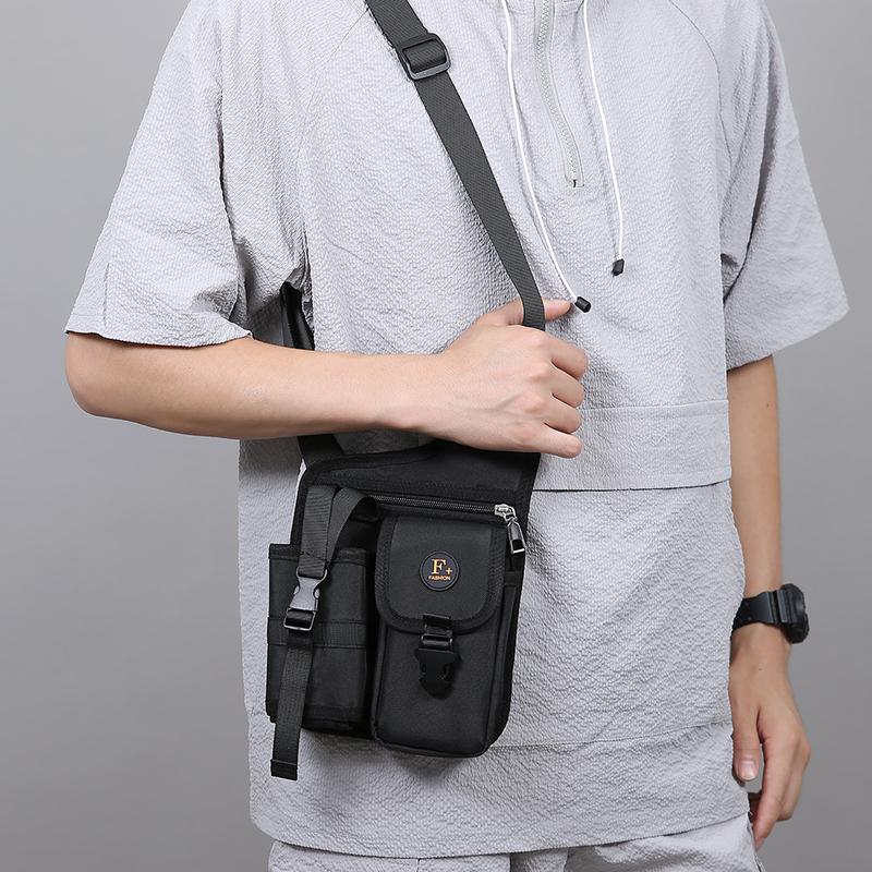 Men's Crossbody Bag Water Cup Bag Outdoor Travel Cycling Bag Water-Repellent Shoulder Bag