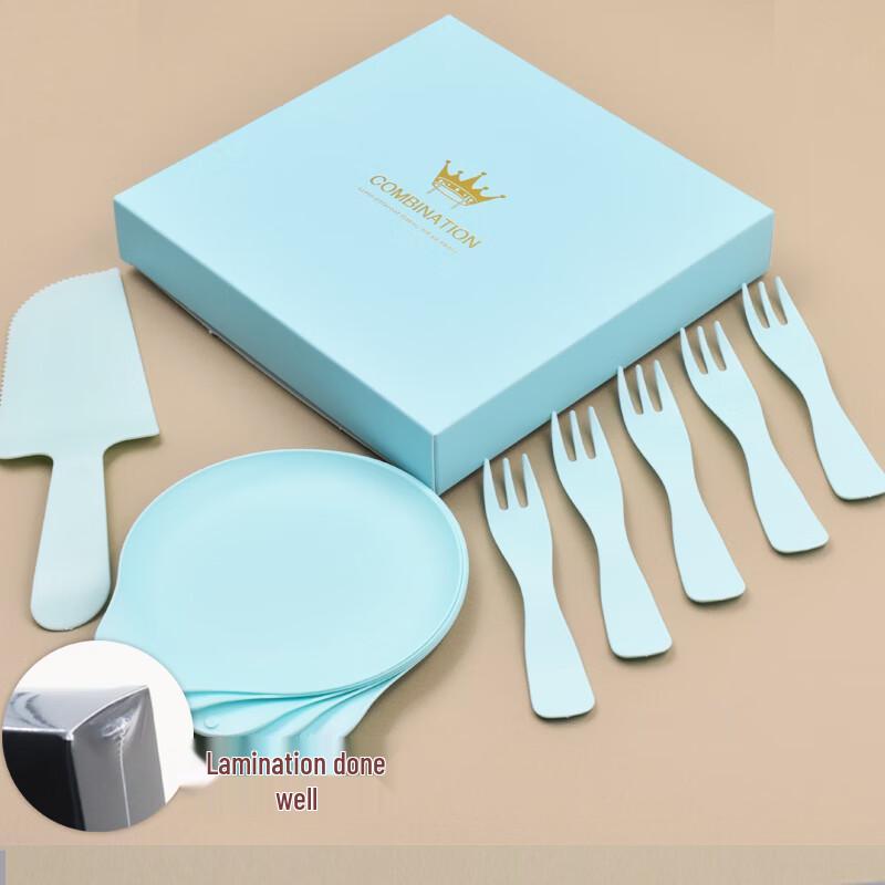 Green Waterdrop Plastic Cake Cutlery Set