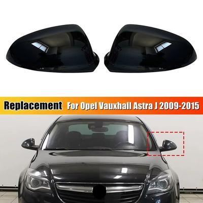 For Opel Vauxhall Astra J 2010-2015 Car Replacement Rearview Side Mirror Cover Wing Cap Exterior Door Rear View Case Trim Black