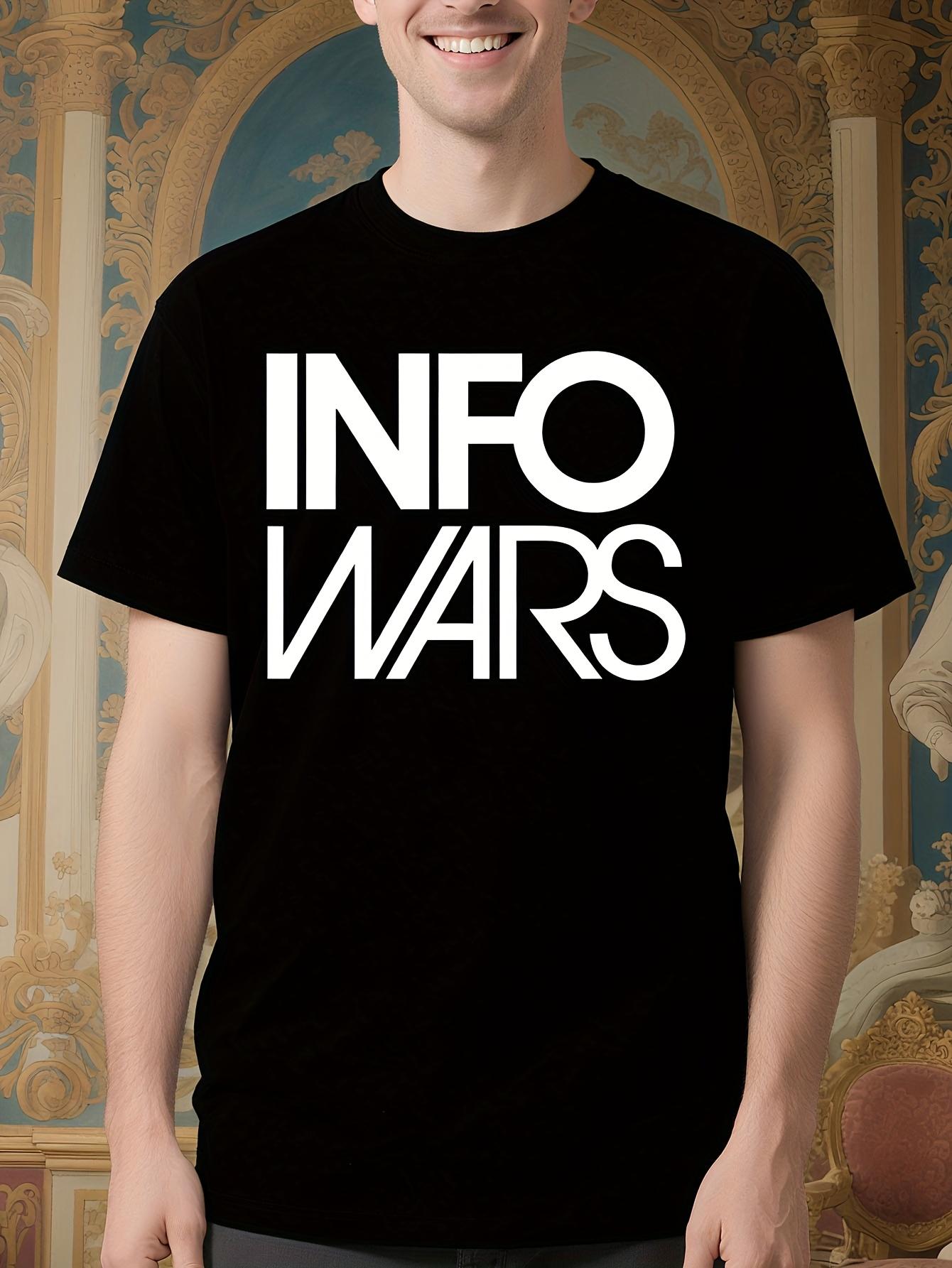 Info Wars Alex Jones Logo Tshirt - Bold White Text on Bla... XXXXL