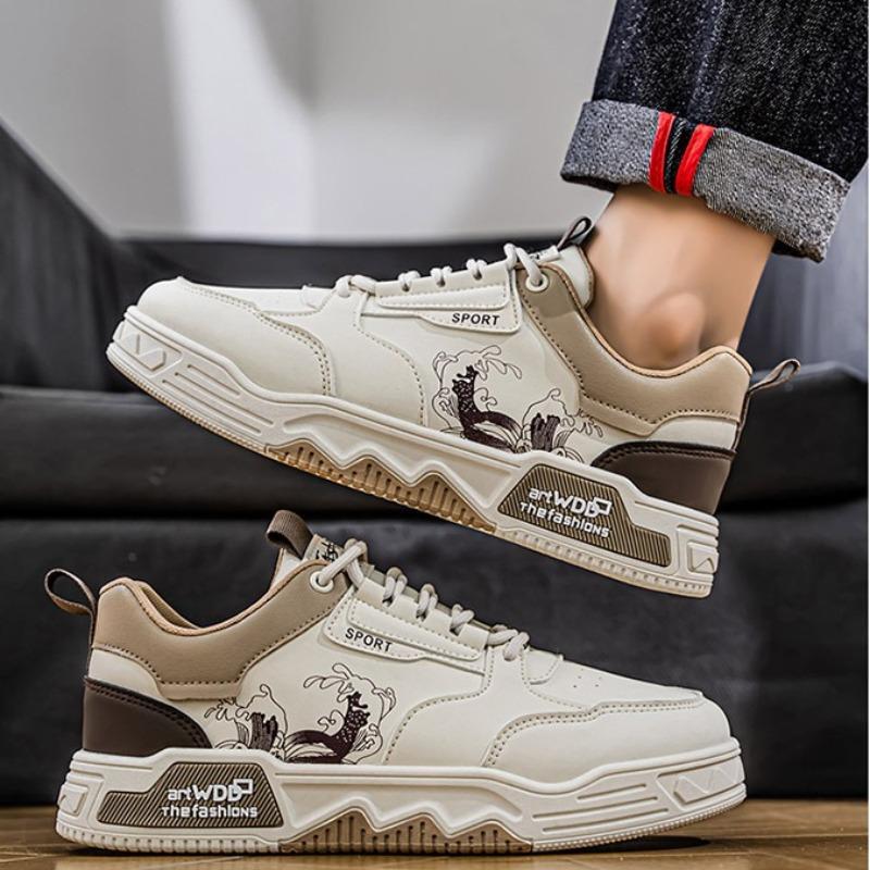 Men Vulcanized Shoes Fashion Street Skateboard Shoes 2025New Men Sneakers Luxury Leather Casual Shoe Platform Tennis Sport Shoes