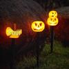 Solar Halloween Pumpkin Garden Stake Lights - Waterproof Outdoor Decorative String for Yard & Lawn