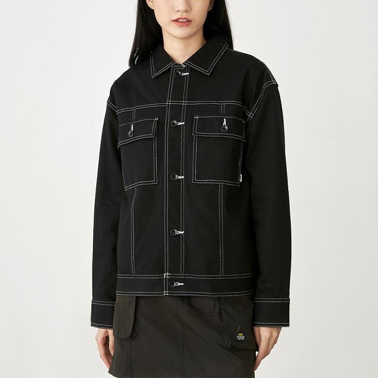 Vans Casual Sports Denim Jacket Women Jackets Black VN0A47U7BLK