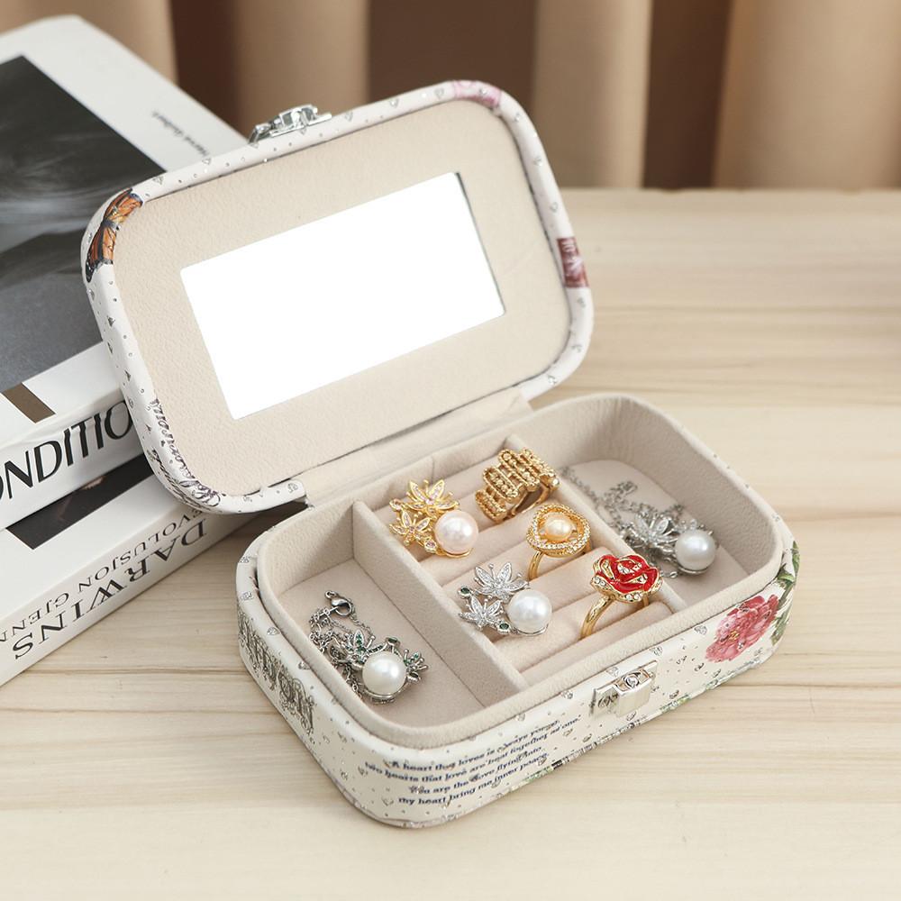 Modern Minimalist Jewelry Box With Mirror For Travel And Gift