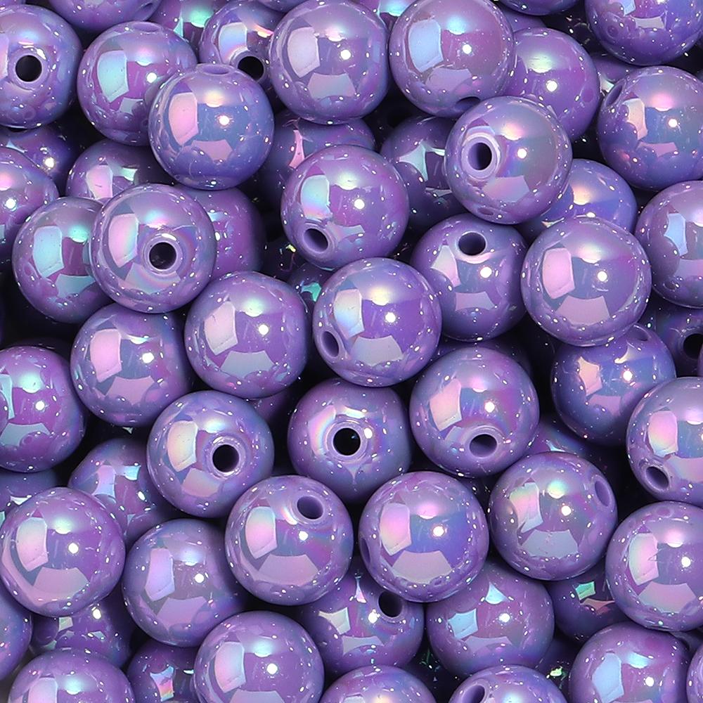 20-200pcs/lot 6-16mm Plated UV Colored Acrylic Ball Beads Loose Spacer Round Bead For DIY Phone Chain Bracelet Jewelry Accessory