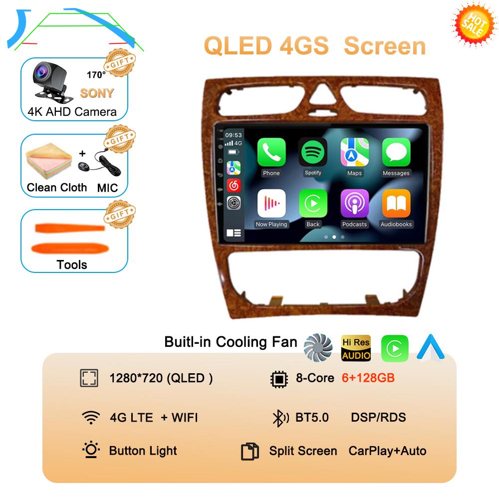 Android 14 Radio Stereo Car Multimedia Player For Mercedes Benz W203 Vito W639 Vaneo CLK W209 W210 CarPlay Navigation GPS 4G BT