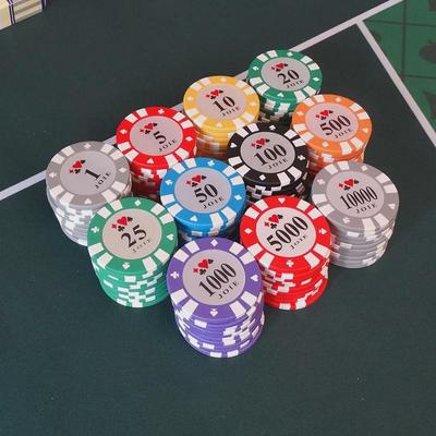 Jetons de poker Texas Hold'em en argile, 14 g, bords lisses, couleurs vives pour une identification facile