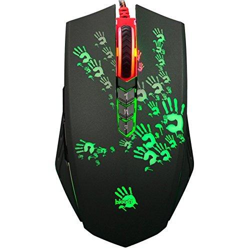 A60 Schwarze Neon-Schalter Einstellbare Gaming-Maus mit Erweiterter Waffenabstimmung Makro Light Strike Schnellste Reaktion Weniger von Bloody Gaming Infrarot-Mikro