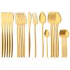 24Pcs Gold Cutlery Set 304 Stainless Steel Dinnerware Set Dinner Knives Forks Coffee Spoon Silverware Kitchen Flatware Tableware