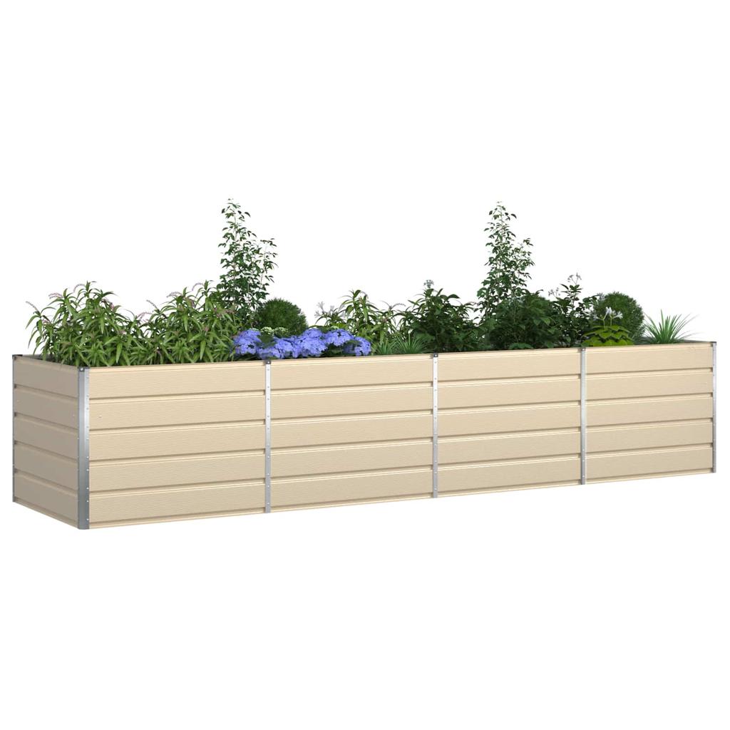 Ivory Plant Trough 385 X 100 X 75 Cm Galvanized Steel