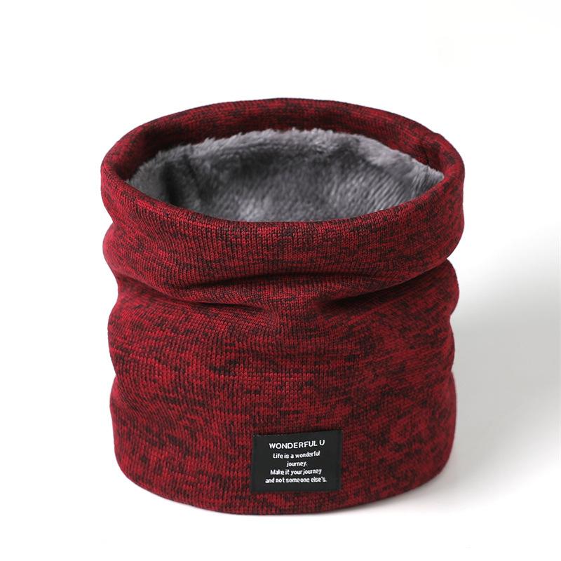 Men's Knitted Velvet Neck Cover Winter Warmth Protection Scarf Women's High Yarn New Versatile Korean Edition