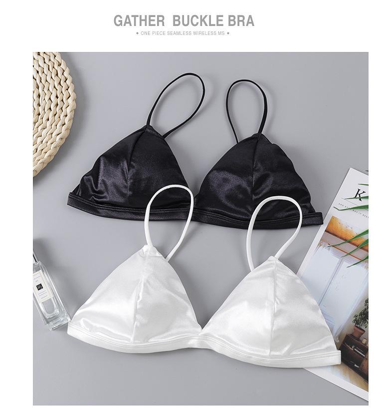 French Triangle Cup Wireless Bra with Adjustable Straps and Beautiful Back Design